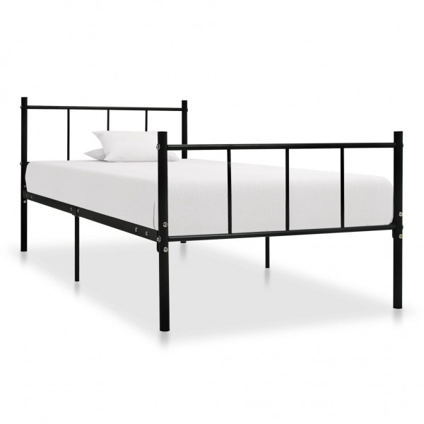Estructura de cama de metal negro 90x200 cm D