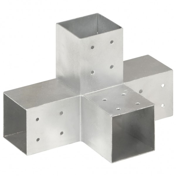 Conector de postes en forma de X metal galvanizado 81x81 mm D