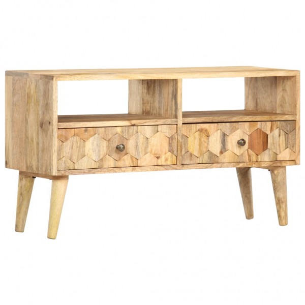 Mueble para TV madera maciza de mango 90x30x50 cm D