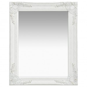 Espejo de pared estilo barroco blanco 50x60 cm D