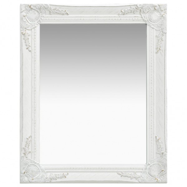 Espelho de parede de estilo barroco branco 50x60 cm D