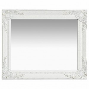 Espejo de pared estilo barroco blanco 50x60 cm H