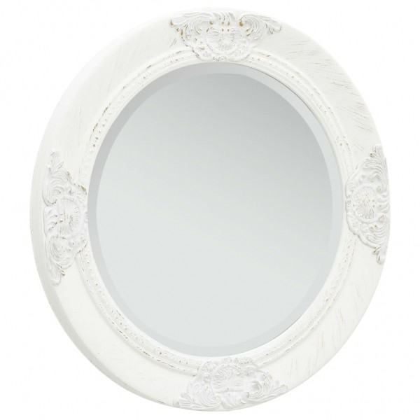 Espejo de pared estilo barroco blanco 50 cm D