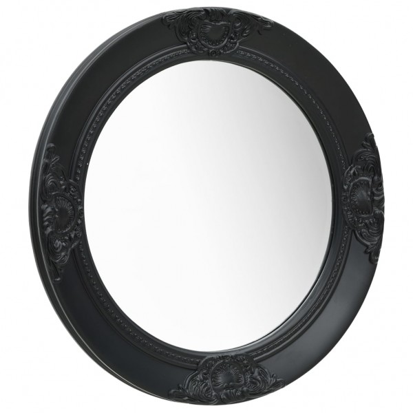Espejo de pared estilo barroco negro 50 cm D