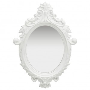 Espejo de pared estilo castillo blanco 56x76 cm D