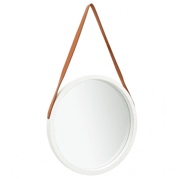 Espelho de parede com alça branca 50 cm D