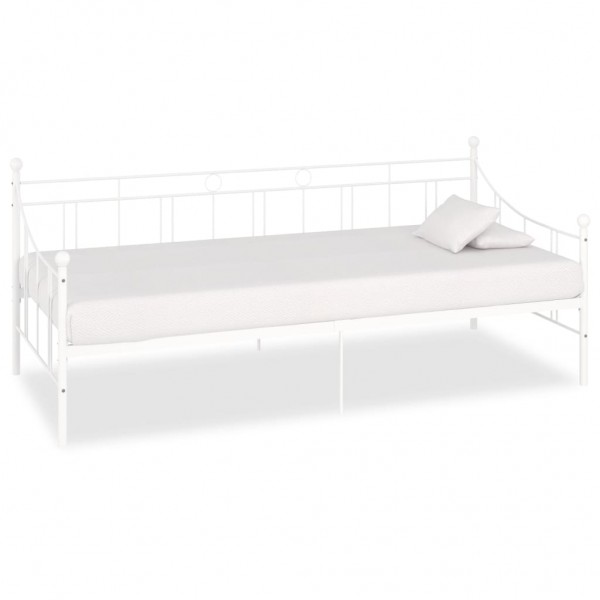 Estructura de cama de metal blanco 90x200 cm D
