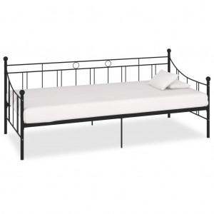 Estructura de cama de metal negro 90x200 cm D