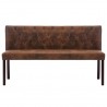 Banco 148.5 cm camurça artificial castanho 3