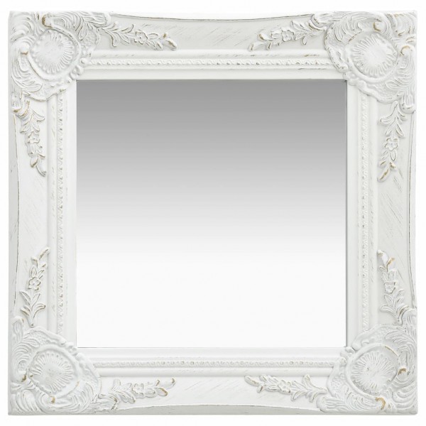 Espejo de pared estilo barroco blanco 40x40 cm D