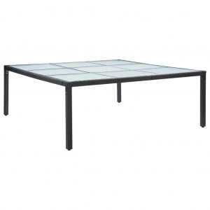 Mesa de jantar de jardim preto ratão sintético 200x200x74 cm D