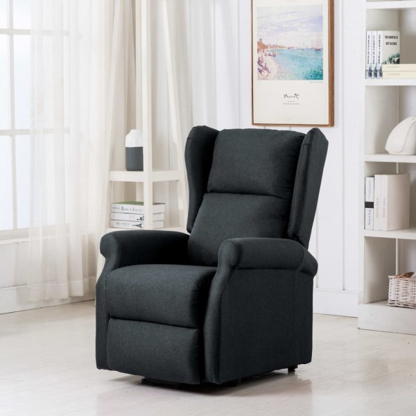 Sillón de masaje con sistema de elevación tela gris oscuro D