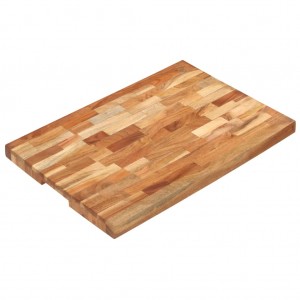 Tabla de cortar de madera maciza de acacia 60x40x4 cm D