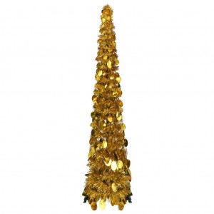 Árbol de Navidad artificial emergente PET dorado 120 cm D