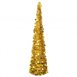 Árbol de Navidad artificial emergente PET dorado 180 cm D