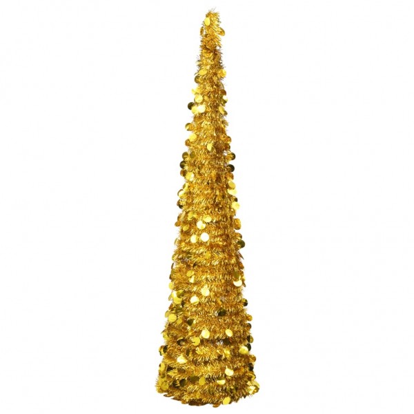 Árbol de Navidad artificial emergente PET dorado 180 cm D