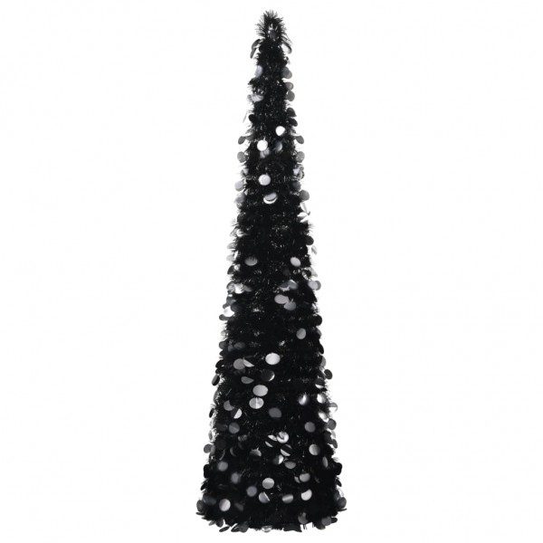 Árbol de Navidad artificial emergente PET negro 180 cm D