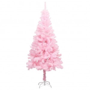 Árbol de Navidad artificial con soporte PVC rosa 150 cm D