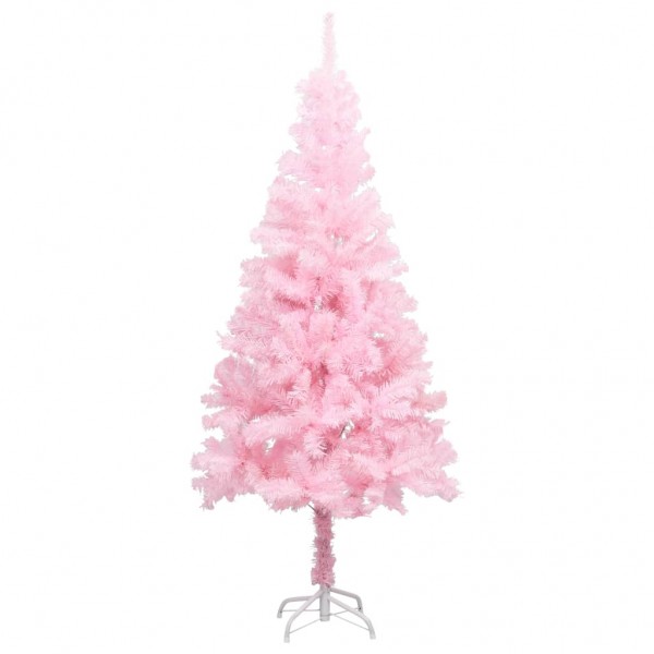 Árbol de Navidad artificial con soporte PVC rosa 150 cm D