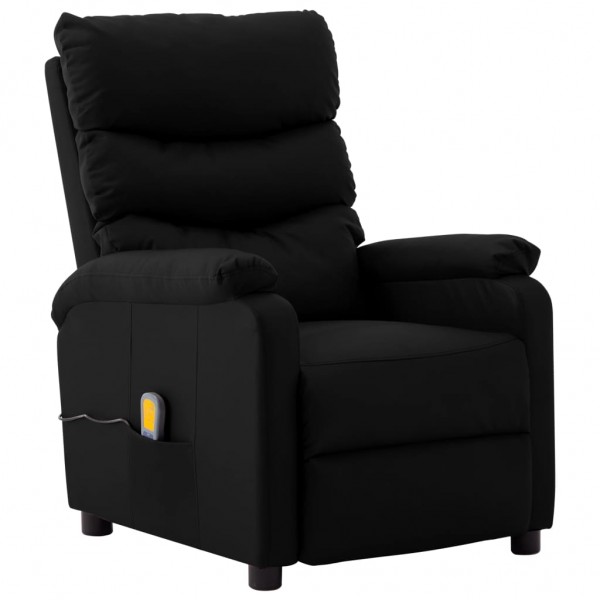 Sillón de masaje de cuero sintético negro Sillón de masaje de cuero sintético negro D