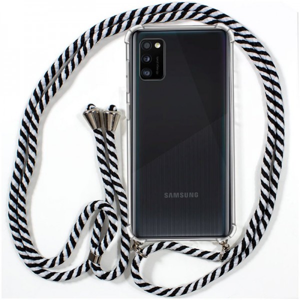 Carcaça Samsung A415 Galaxy A41 Cordão Branco-Negro D