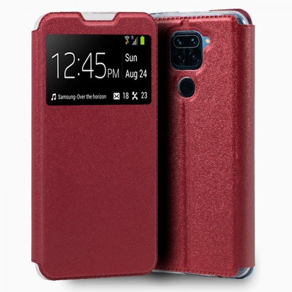 Funda Flip Cover Xiaomi Redmi Note 9 Liso Rojo D