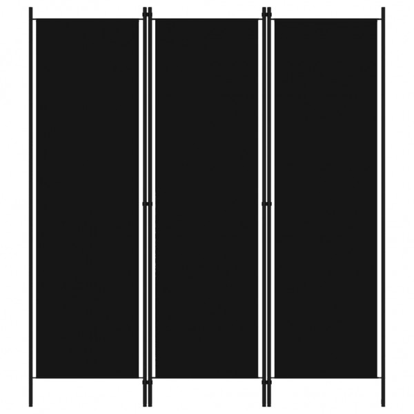 Biombo divisor de 3 paneles negro 150x180 cm D