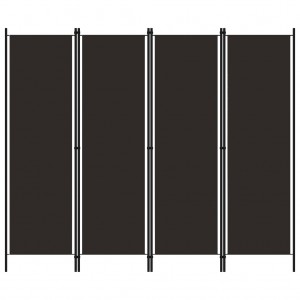 Biombo divisor de 4 painéis marrom 200x180 cm D