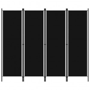 Biombo divisor de 4 painéis preto 200x180 cm D