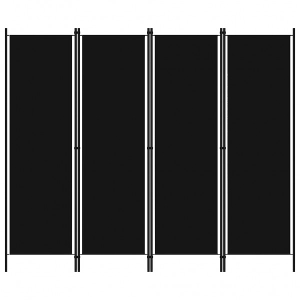 Biombo divisor de 4 painéis preto 200x180 cm D