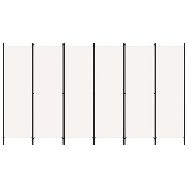 Biombo divisor de 6 painéis branco creme 300x180 cm D