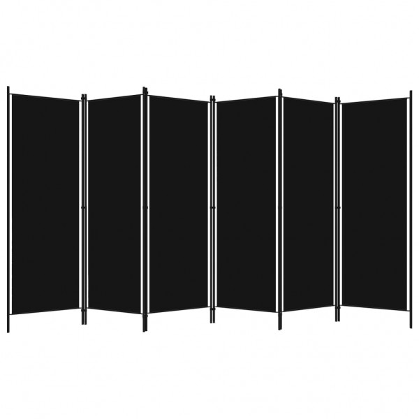 Biombo divisor de 6 painéis preto 300x180 cm D