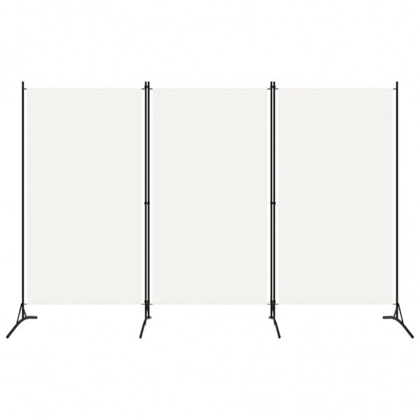 Biombo divisor de 3 paneles blanco crema 260x180 cm D