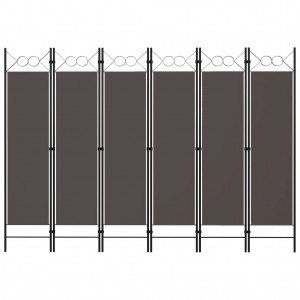 Biombo divisor de 6 paneles gris antracita 240x180 cm D