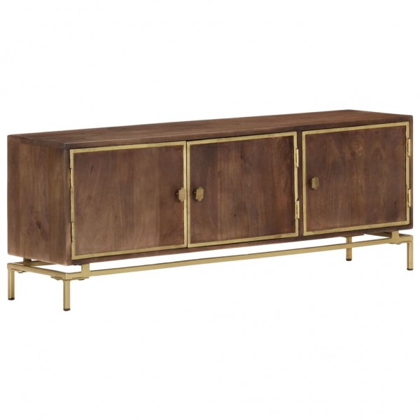 Mueble para TV de madera maciza de mango 120x30x46 cm Mueble para TV de madera maciza de mango 120x30x46 cm D