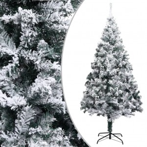 Árbol de Navidad artificial verde con nieve 180 cm D