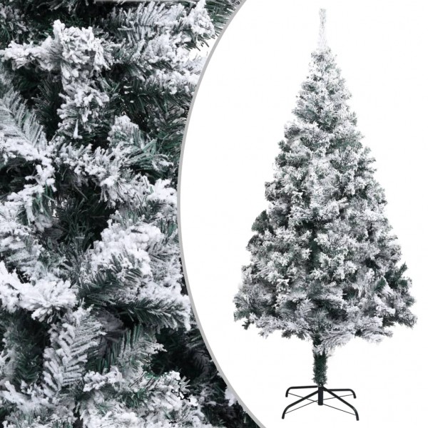Árbol de Navidad artificial con nieve PVC verde 180 cm D