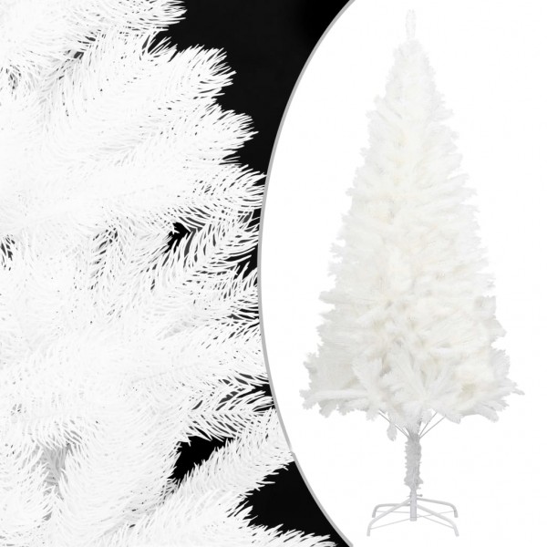 Árbol artificial de Navidad con hojas realistas blanco 120 cm D