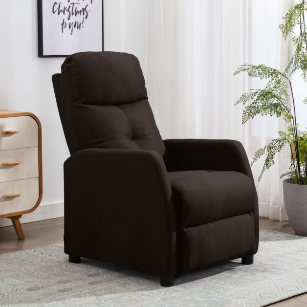 Sillón reclinable de tela marrón oscuro Sillón reclinable de tela marrón oscuro D