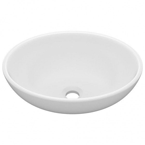 Lavabo de lujo ovalado cerámica blanco mate 40x33 cm D