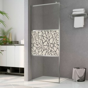 Mampara de ducha accesible vidrio ESG diseño piedras 90x195 cm D