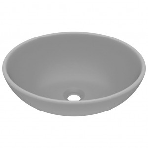 Lavabo de lujo ovalado cerámica gris claro mate 40x33 cm D