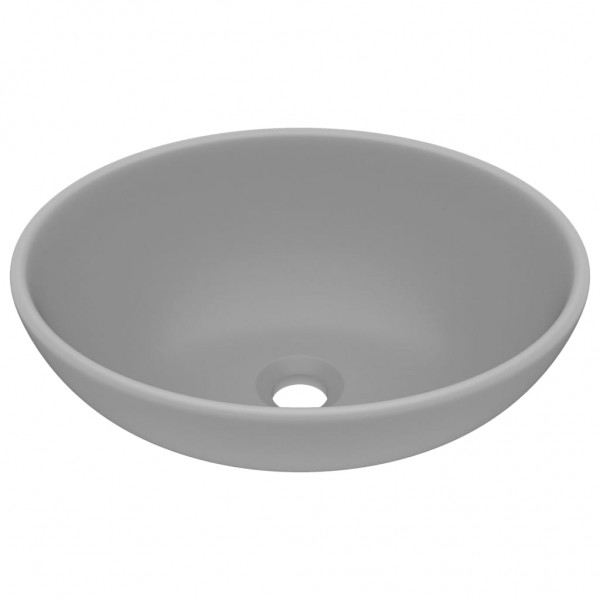 Lavabo de lujo ovalado cerámica gris claro mate 40x33 cm D