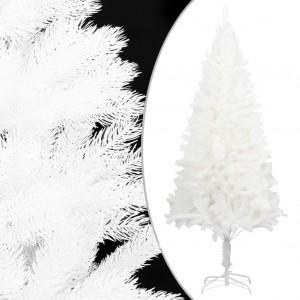 Árbol artificial de Navidad con hojas realistas blanco 240 cm D