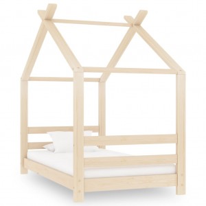 Estructura de cama infantil de madera maciza de pino 70x140 cm D