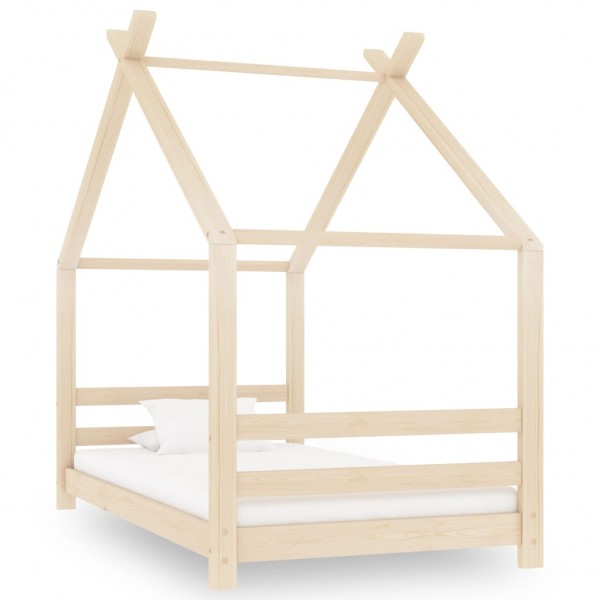Estrutura de cama infantil de madeira maciça de pinho 80x160 cm D