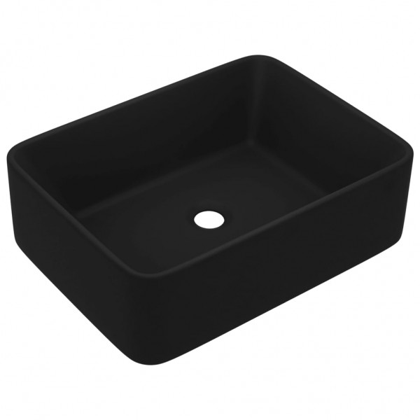 Lavabo de lujo de cerámica negro mate 41x30x12 cm D