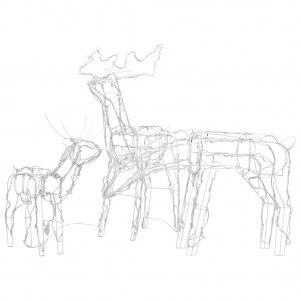 3 pcs iluminação de Natal renas 229 luzes LED H