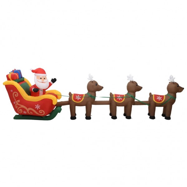 Adorno inflable de Navidad Papá Noel y renos LED 490 cm D