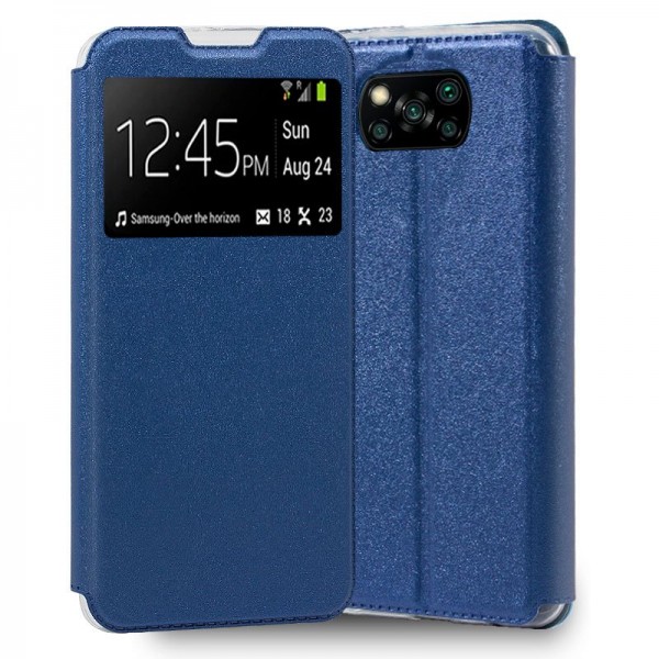 Funda Flip Cover Xiaomi Pocophone X3 Liso Azul D
